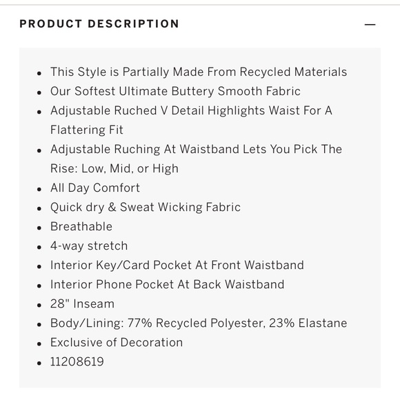 PINK high waist full length ruched V leggings BNWT - Picture 9 of 10